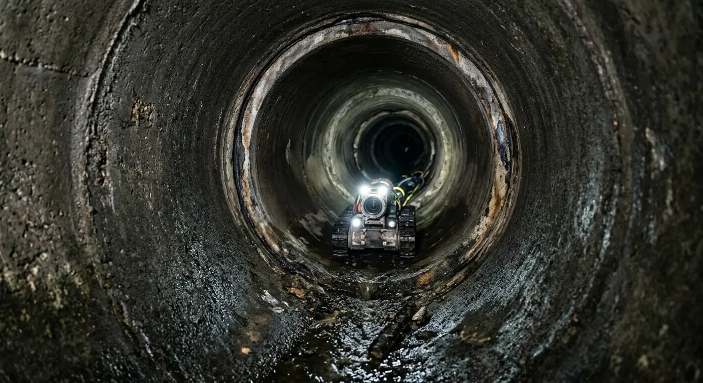 Robotic sewer camera inspecting pipe interior for Sewer Line Repair in Minnetonka